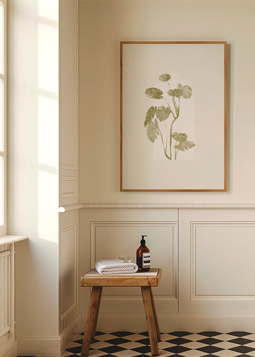 Botanický plakát s stylizovanou monsterou