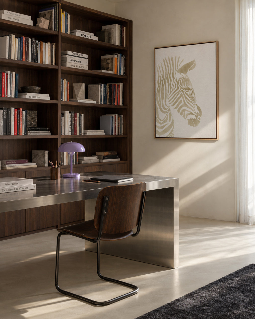 Beige Zebra - Framed canvas in an interior