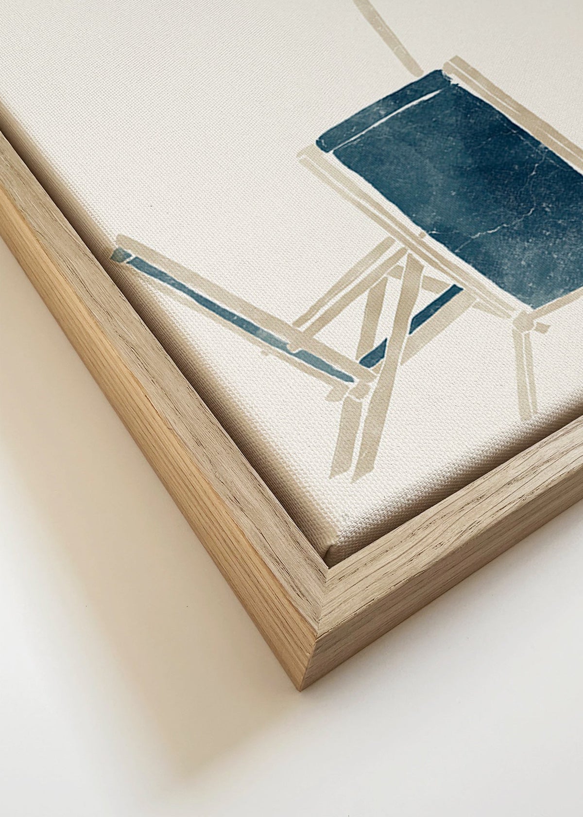 Obraz krajiny se slunečníkem a lehátky – Canvas detail