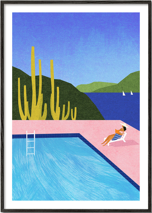 Ilustrace bazén u moře