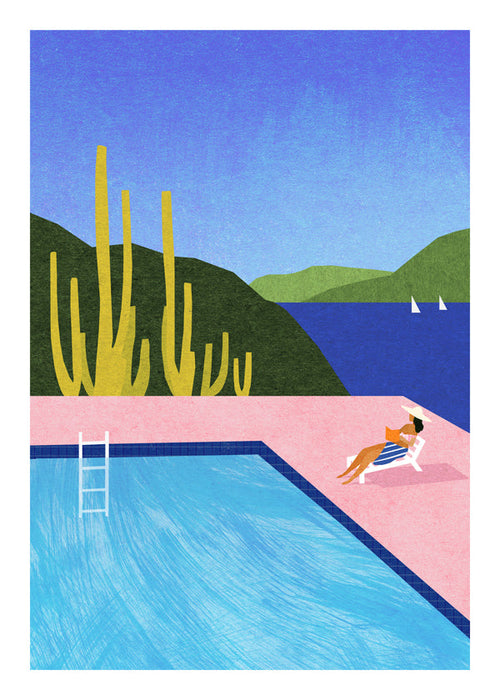 Ilustrace bazén u moře
