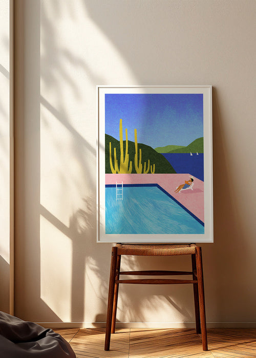 Ilustrace bazén u moře