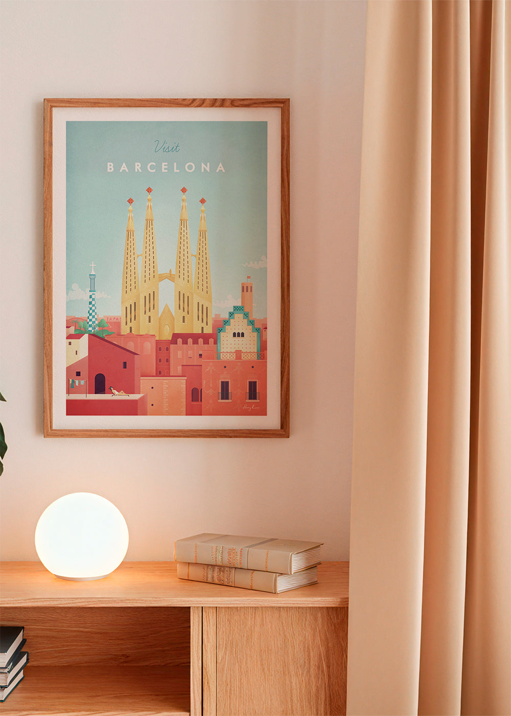 Cestovní plakát Barcelona Sagrada Familia vintage