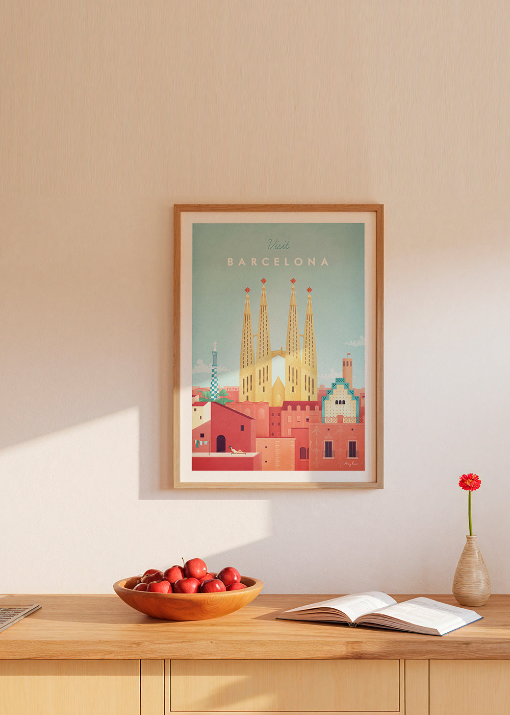 Cestovní plakát Barcelona Sagrada Familia vintage