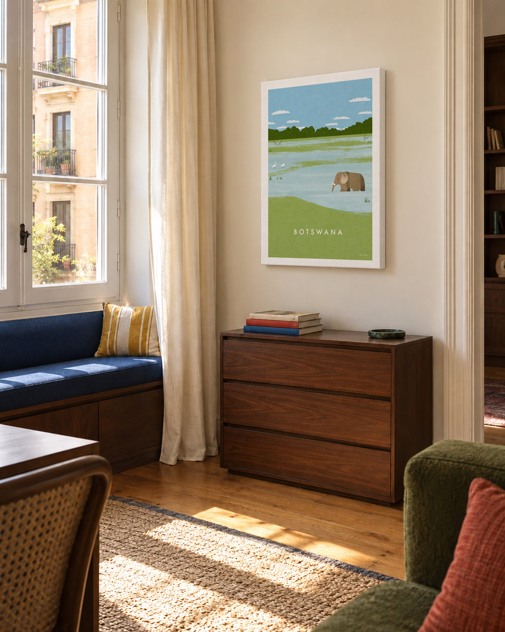 Botswana - Unframed canvas in an interior