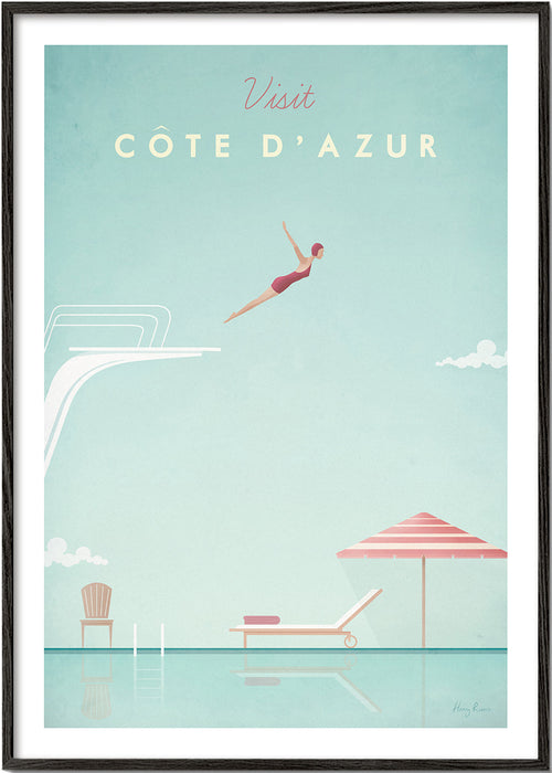 Vintage plakát Côte d'Azur skokanka