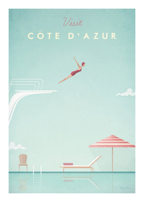 Vintage plakát Côte d'Azur skokanka