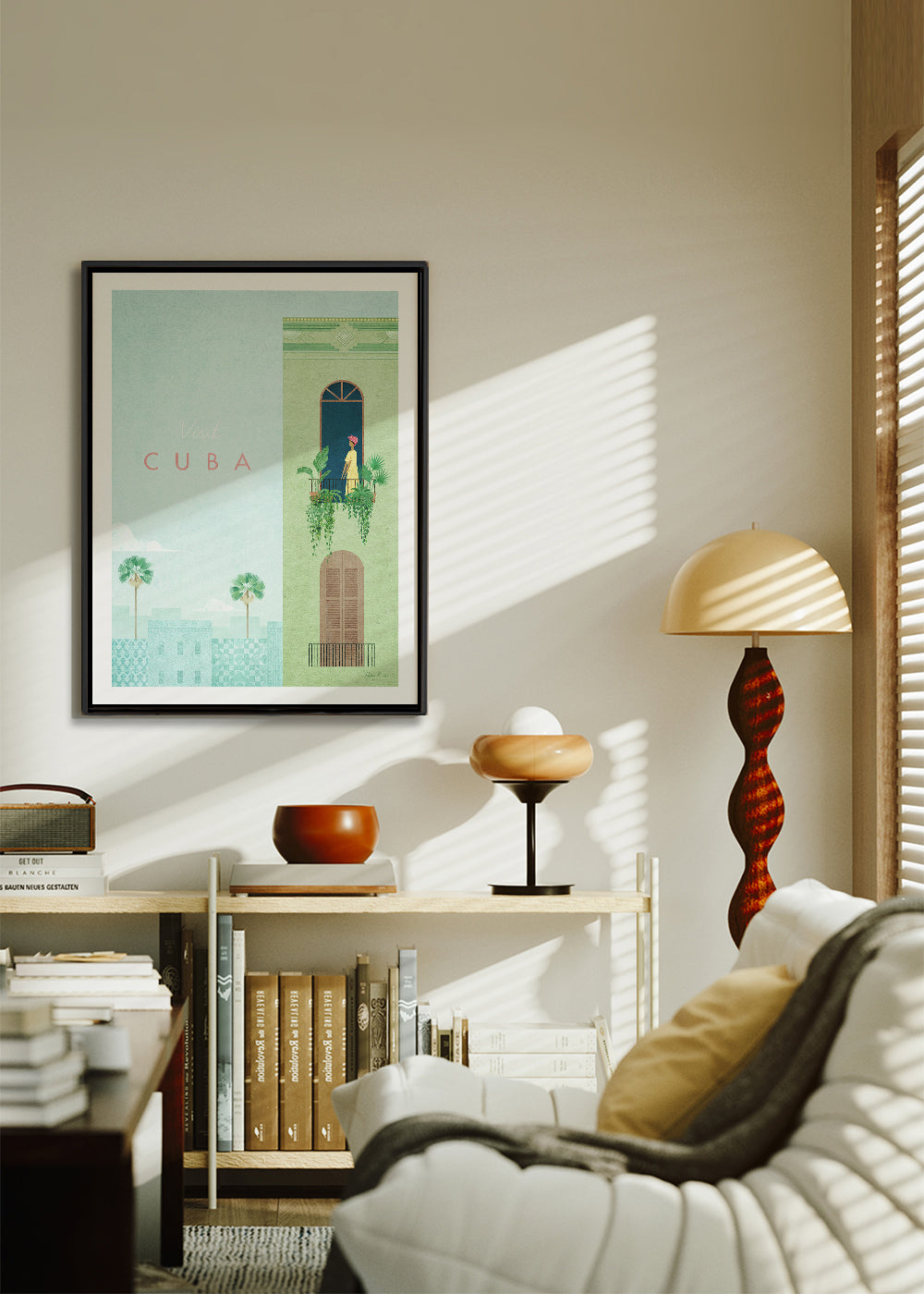 Cestovní plakát: kubánský balkon ilustrace