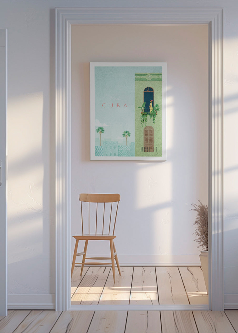 Cestovní plakát: kubánský balkon ilustrace