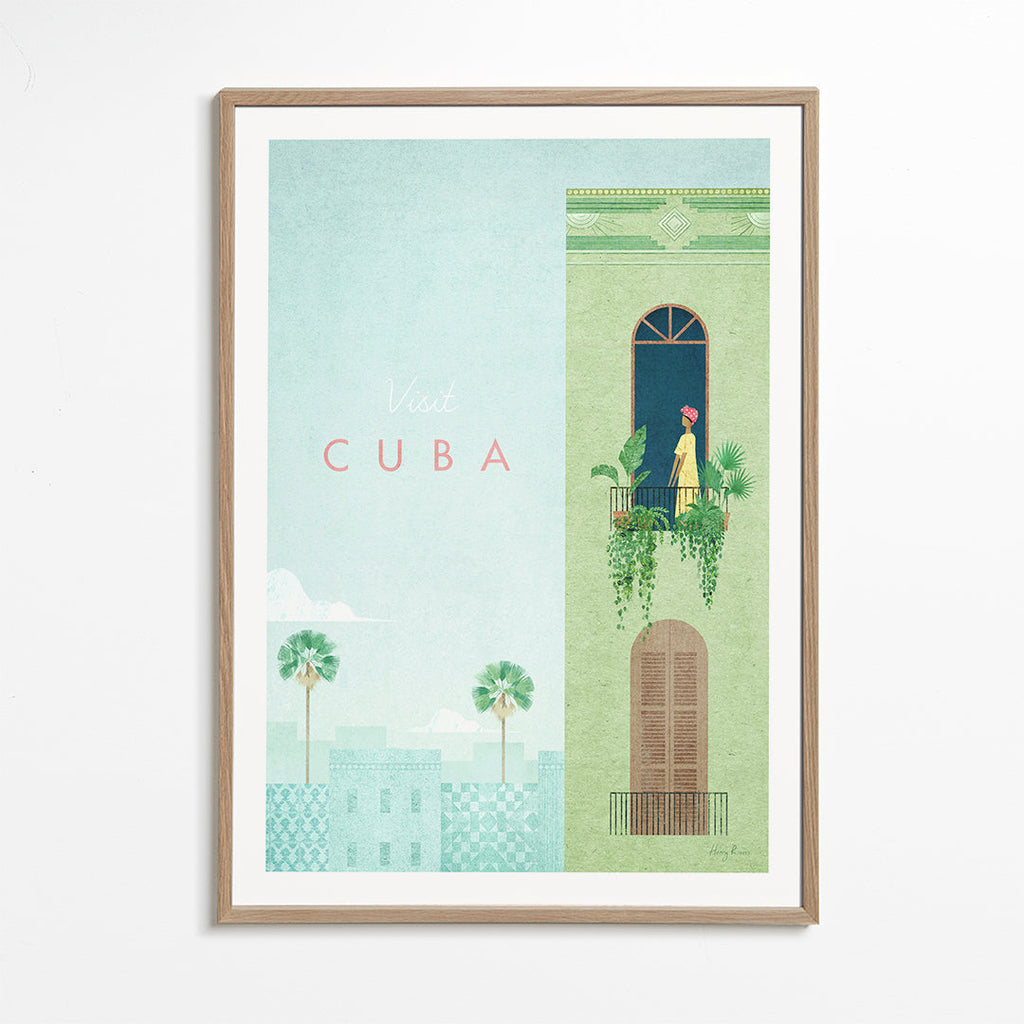 Cestovní plakát: kubánský balkon ilustrace