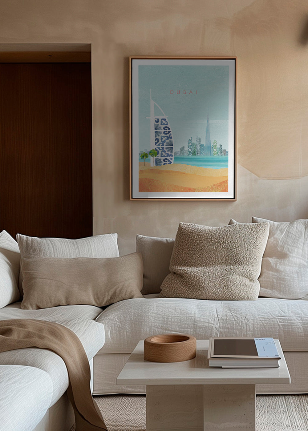 Cestovní plakát Dubaj panorama ilustrace