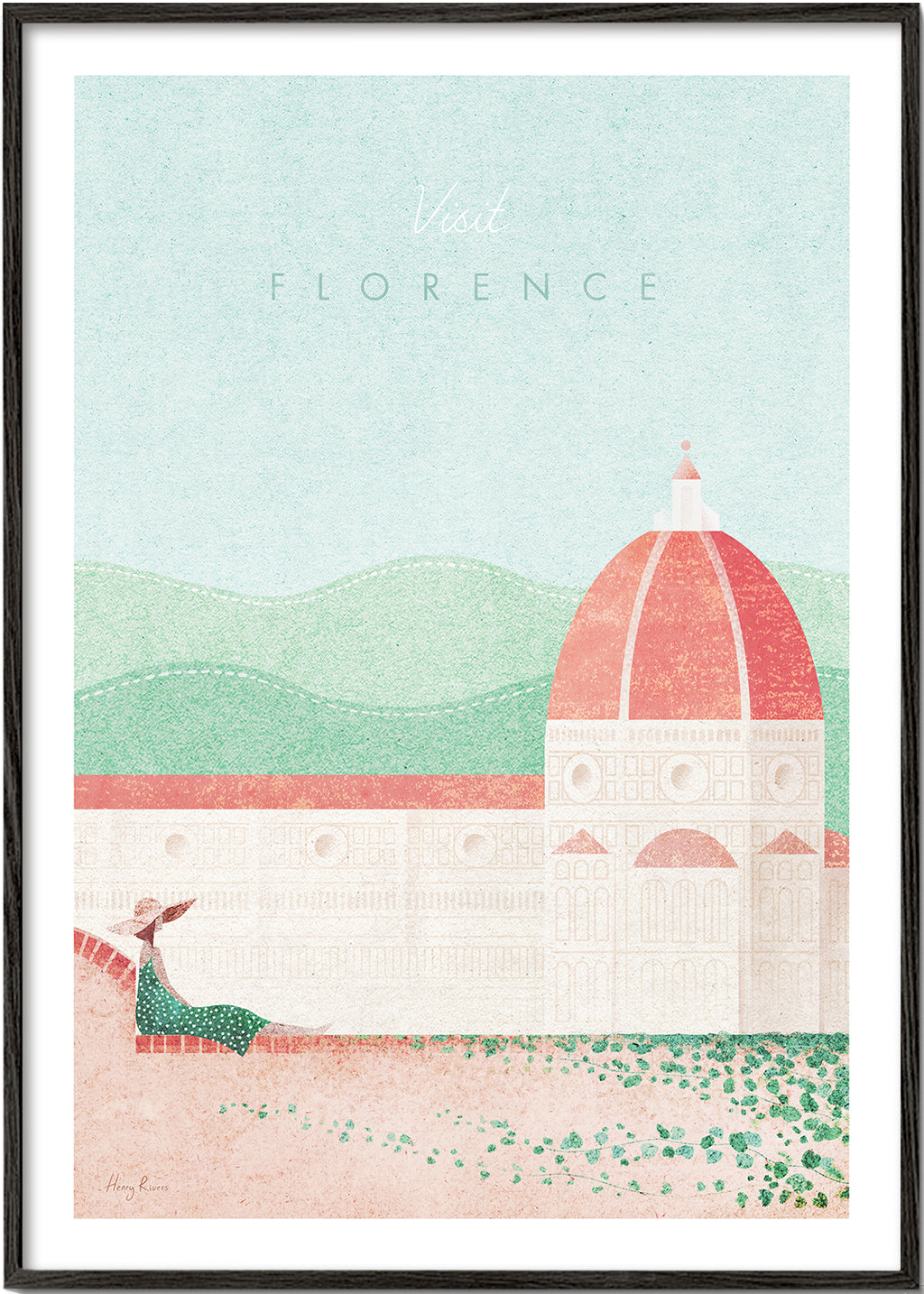 Obraz města: Florentský Duomo v pastelové ilustraci