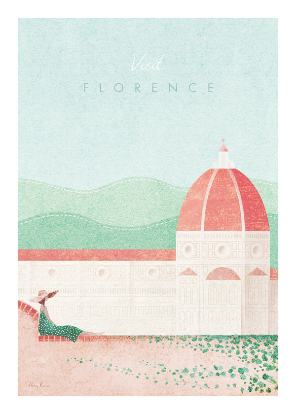 Obraz města: Florentský Duomo v pastelové ilustraci