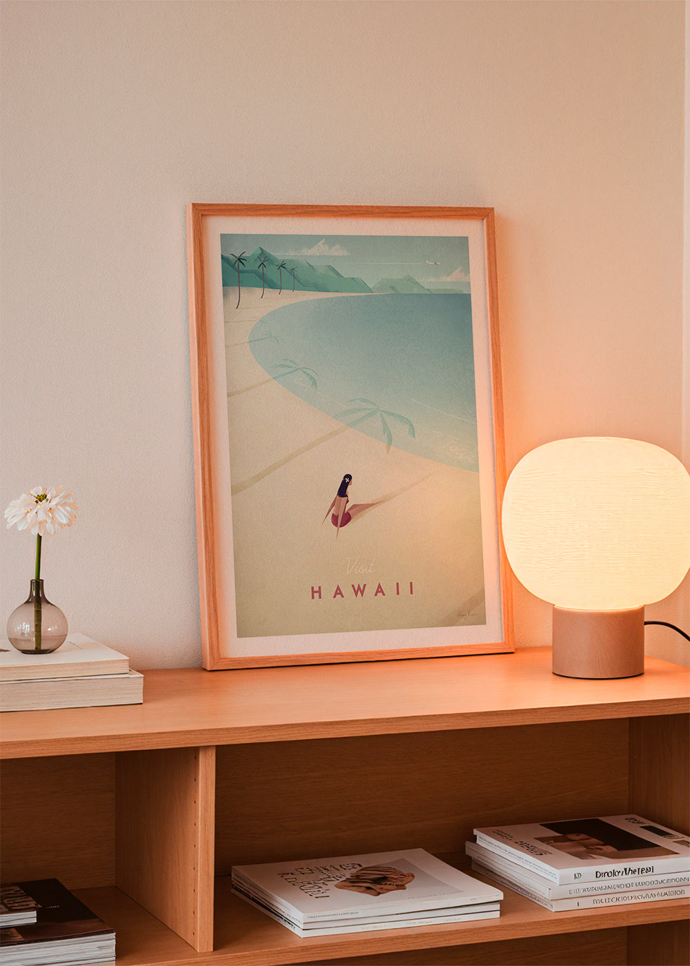 Cestovatelský plakát Hawaii: vintage pláž
