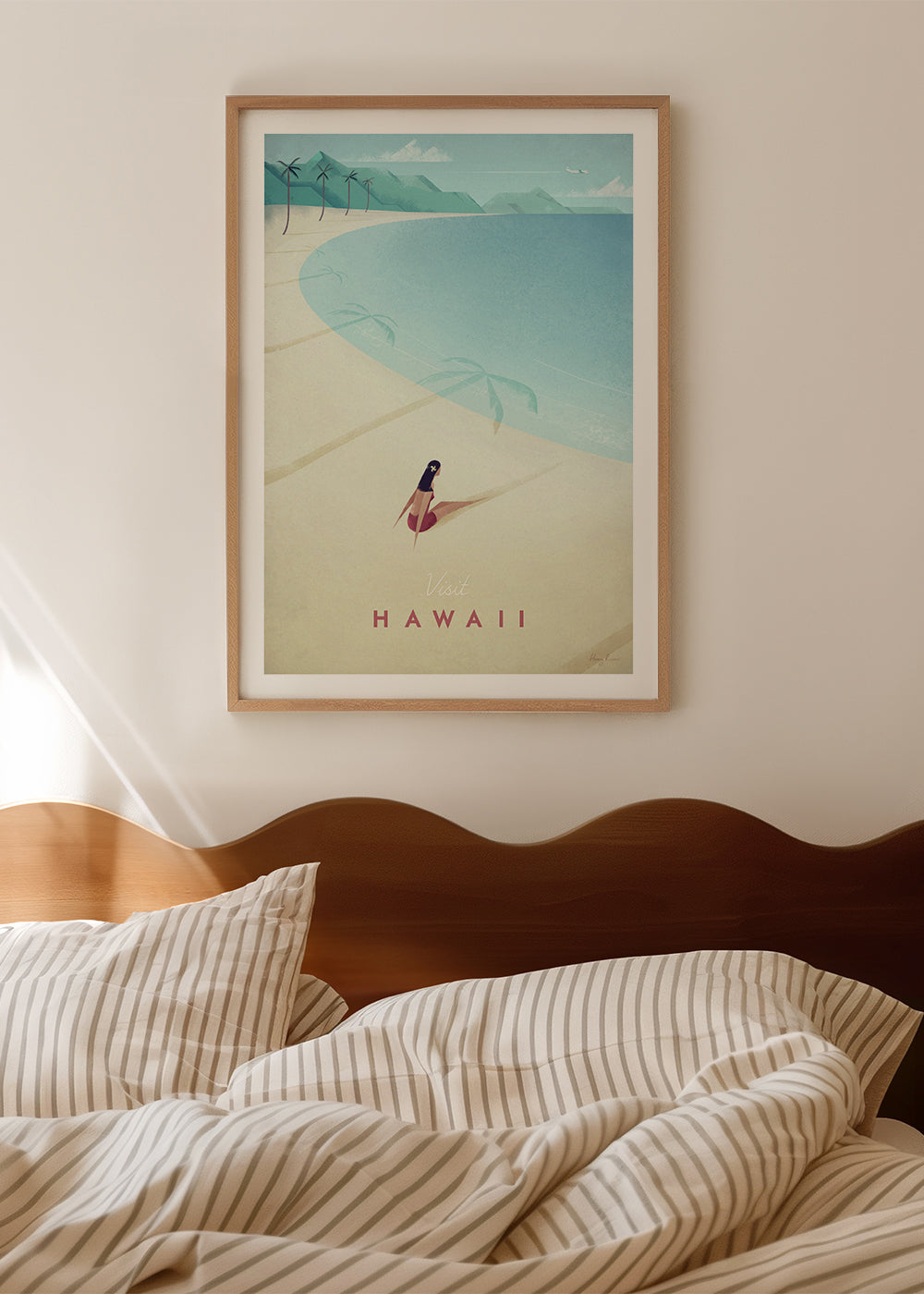 Cestovatelský plakát Hawaii: vintage pláž