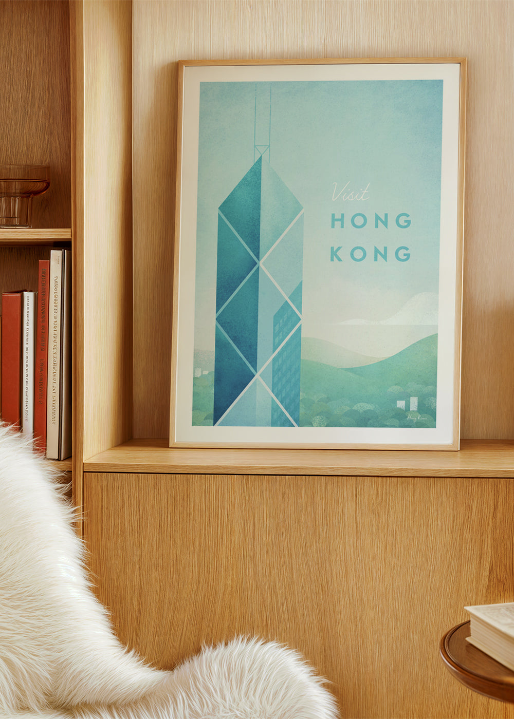 Plakát Hong Kong, minimalistické panorama města