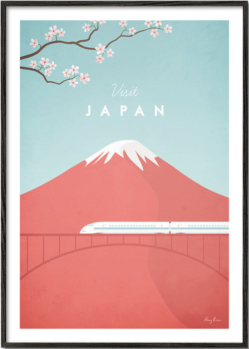 Cestovní plakát Mount Fuji a rychlík