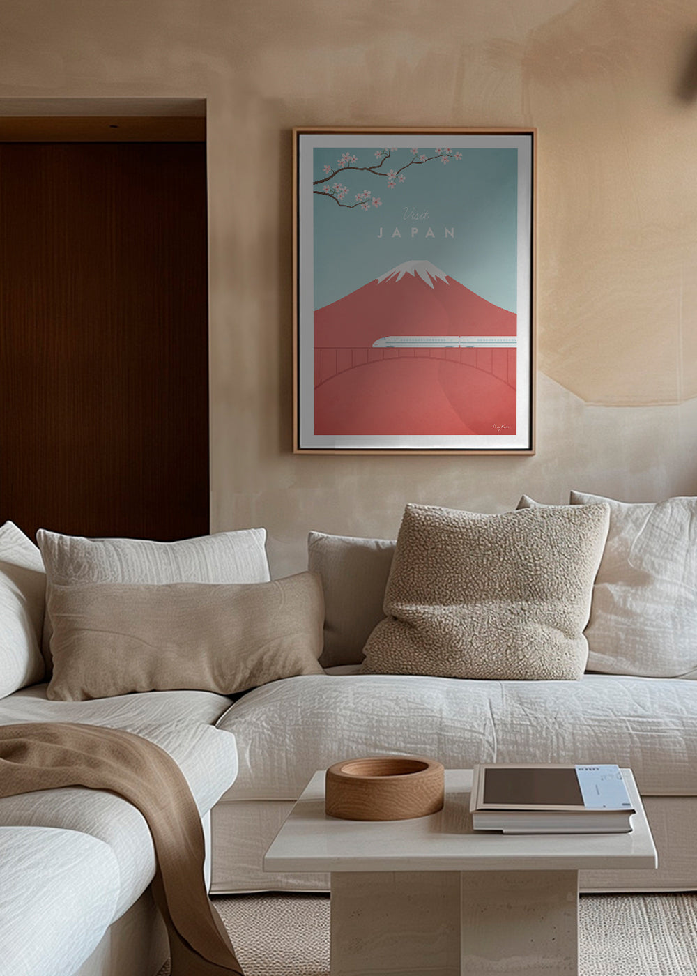 Cestovní plakát Mount Fuji a rychlík