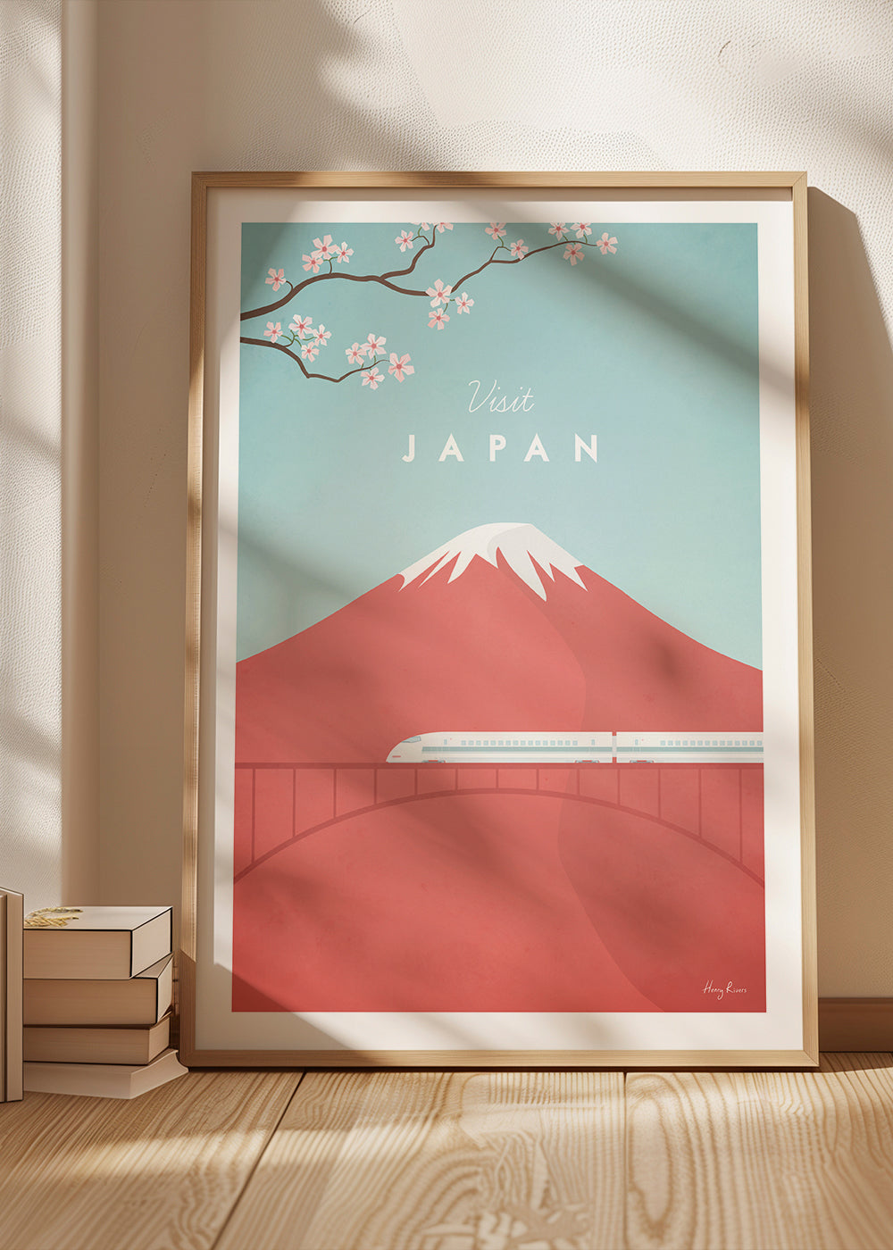 Cestovní plakát Mount Fuji a rychlík
