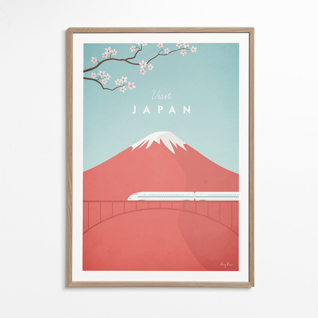 Cestovní plakát Mount Fuji a rychlík