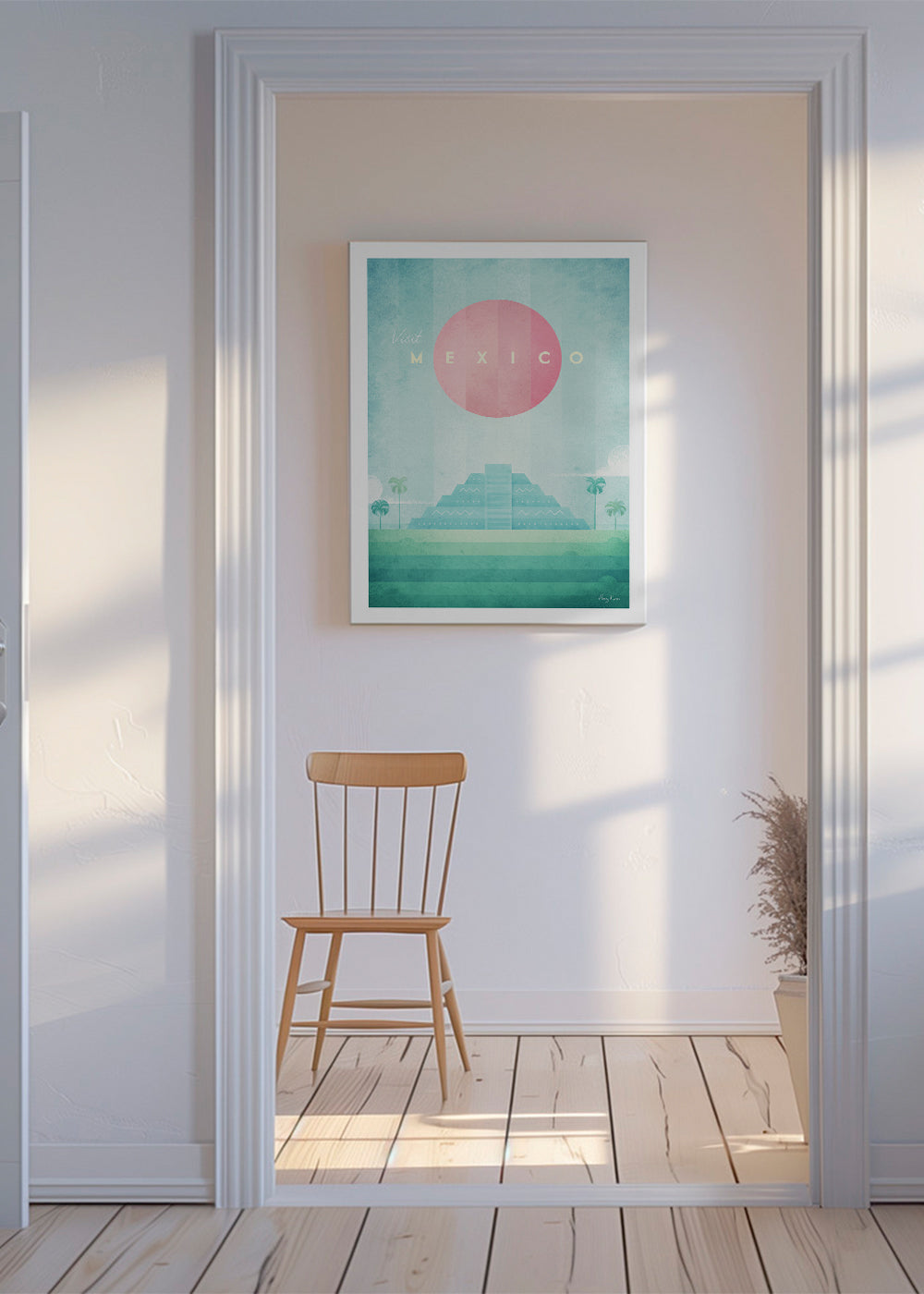 Cestovní plakát s pyramidou