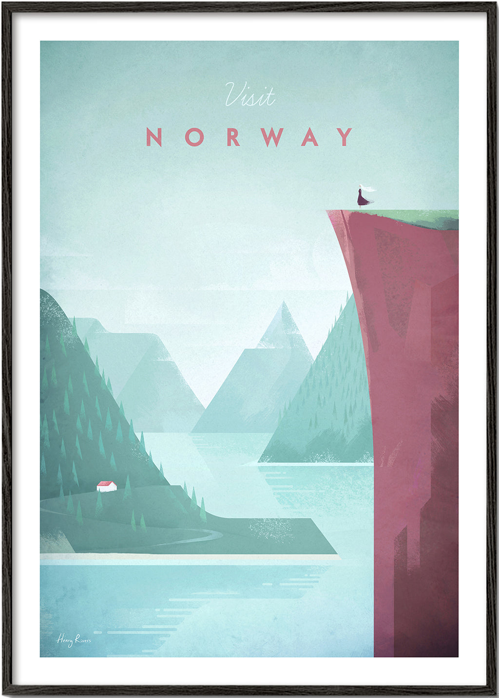 Krajinářský obraz: plakát Norsko fjord