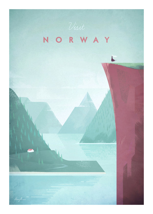 Krajinářský obraz: plakát Norsko fjord