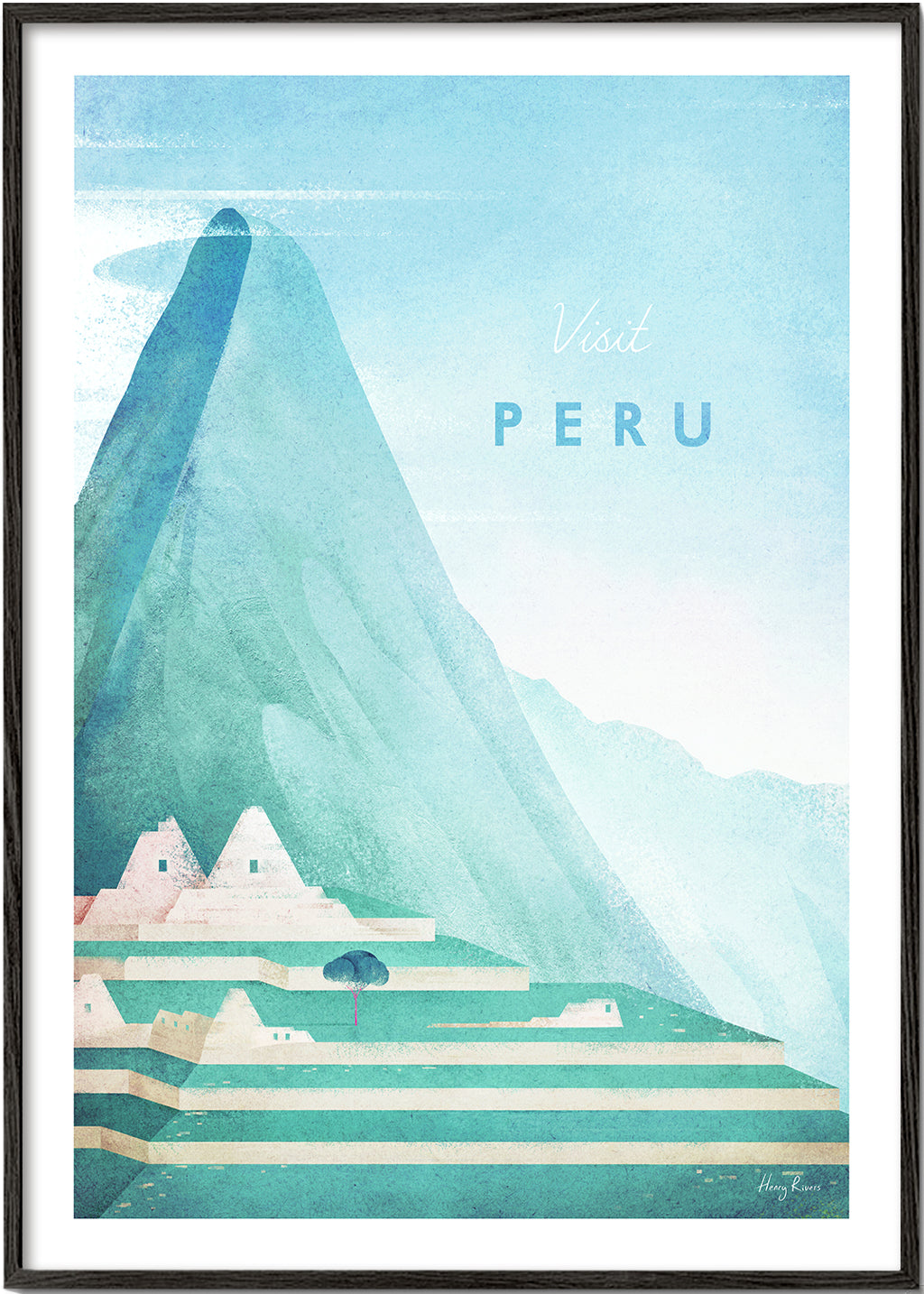 Cestovní plakát Visit Peru hory a terasy