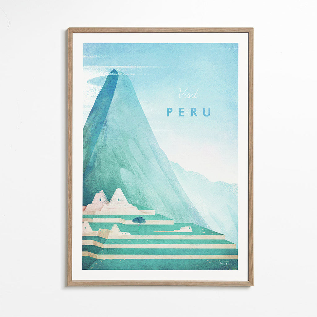 Cestovní plakát Visit Peru hory a terasy