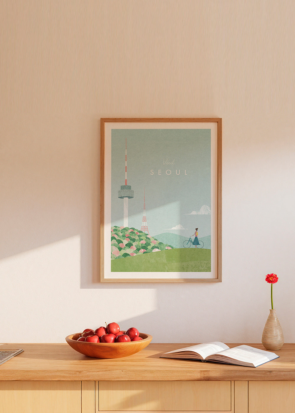 Obraz města: Soul v pastelové ilustraci
