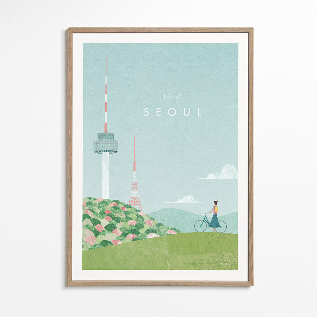 Obraz města: Soul v pastelové ilustraci