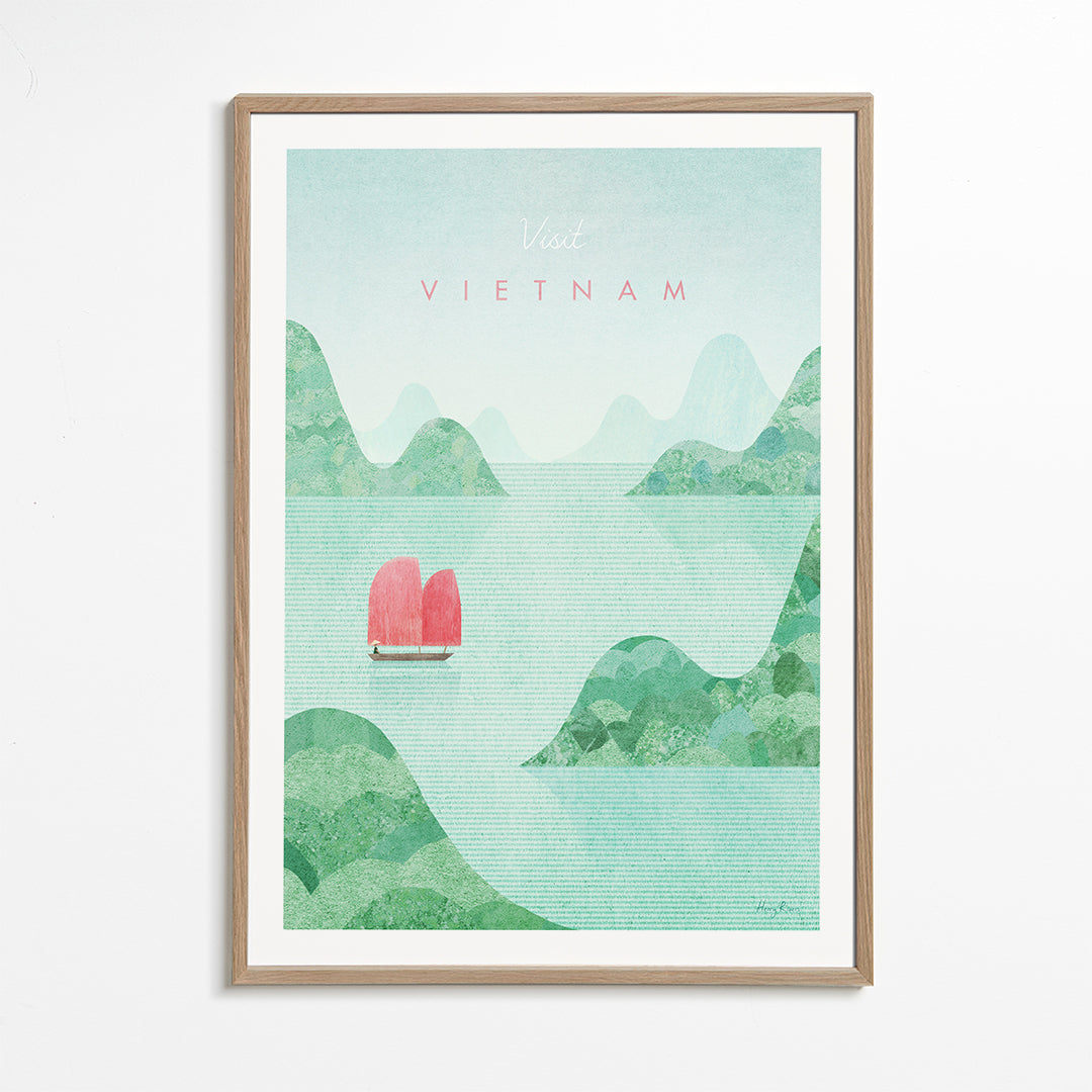 Obraz města Vietnam s růžovým plachtou