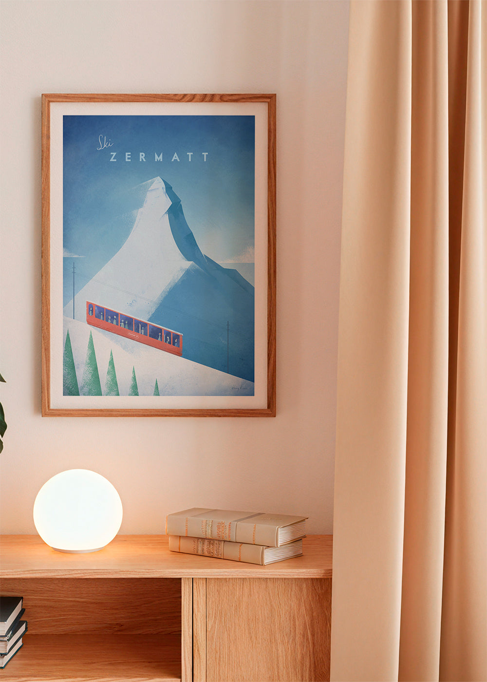 Krajinářské umění: plakát Zermatt s červeným vlakem