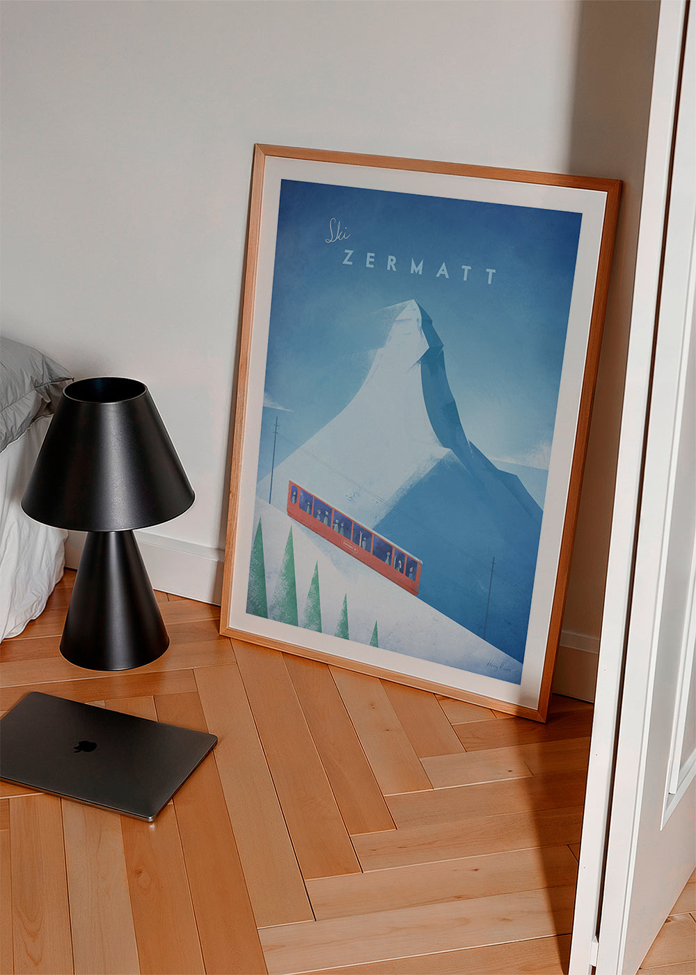 Krajinářské umění: plakát Zermatt s červeným vlakem