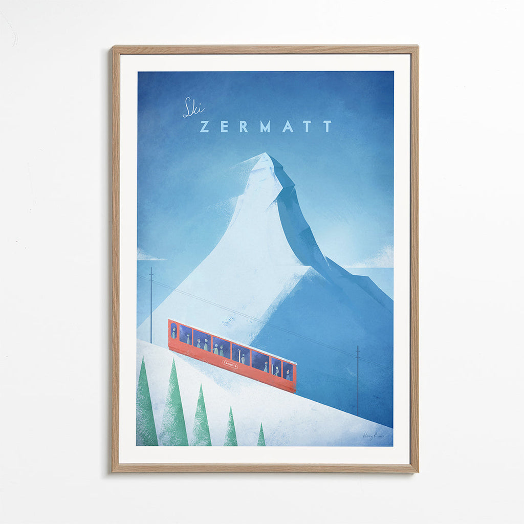 Krajinářské umění: plakát Zermatt s červeným vlakem