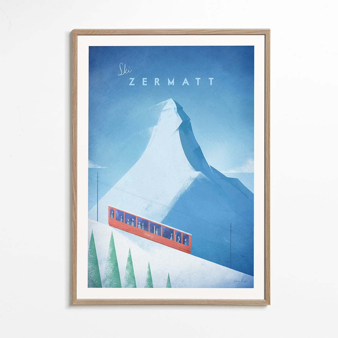 Krajinářské umění: plakát Zermatt s červeným vlakem