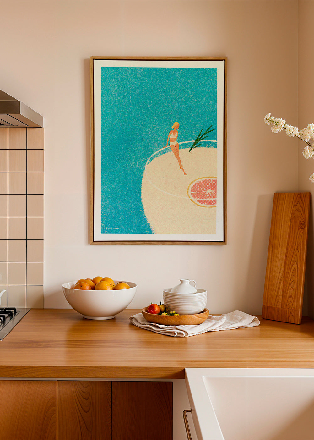 Obraz do kuchyně Gin Tonic ilustrace s postavou – Canvas2