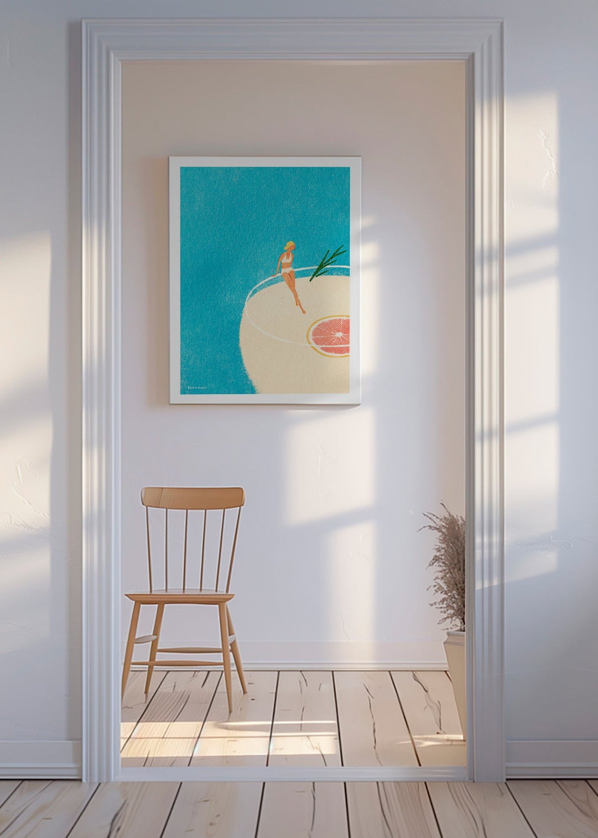 Obraz do kuchyně Gin Tonic ilustrace s postavou – Canvas