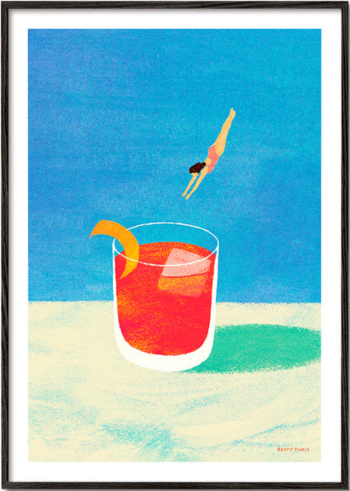 Obraz do kuchyně Negroni s potápěčkou – Black Frame