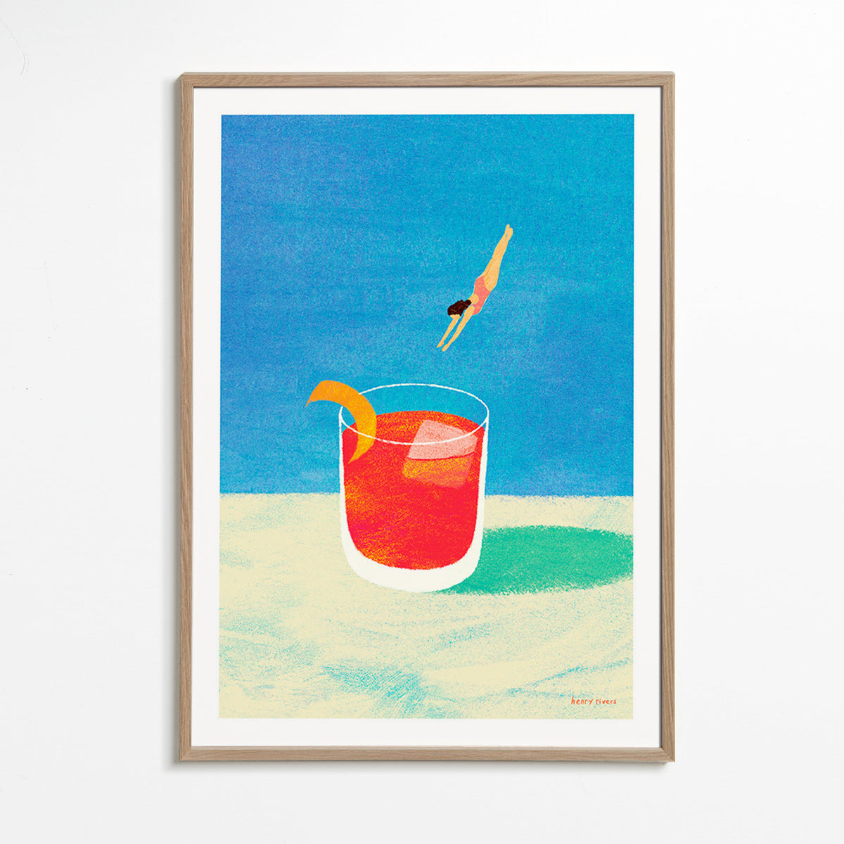 Obraz do kuchyně Negroni s potápěčkou – Oak Frame