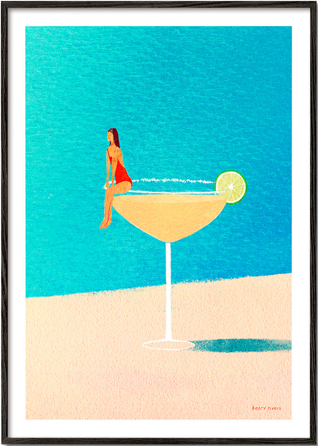 Obraz do kuchyně: Margarita v sklenici – Black Frame