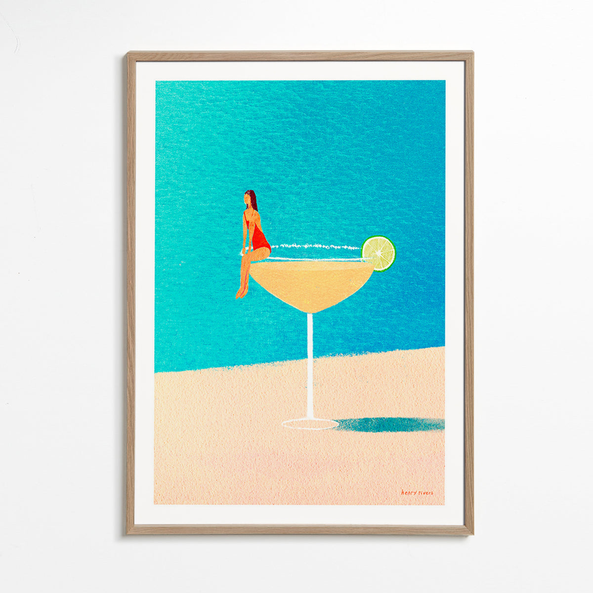 Obraz do kuchyně: Margarita v sklenici – Oak Frame