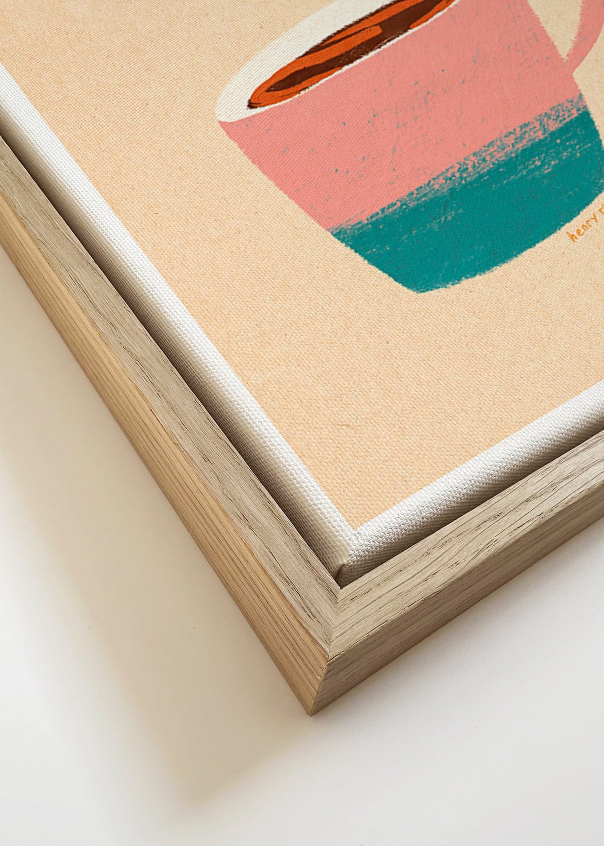 Obraz do kuchyně s růžovým hrnkem a potápěčkou – Canvas detail