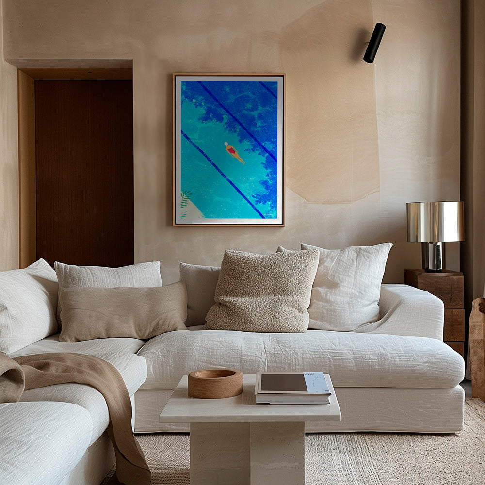 Ilustrace plavkyně v bazénu – Canvas2