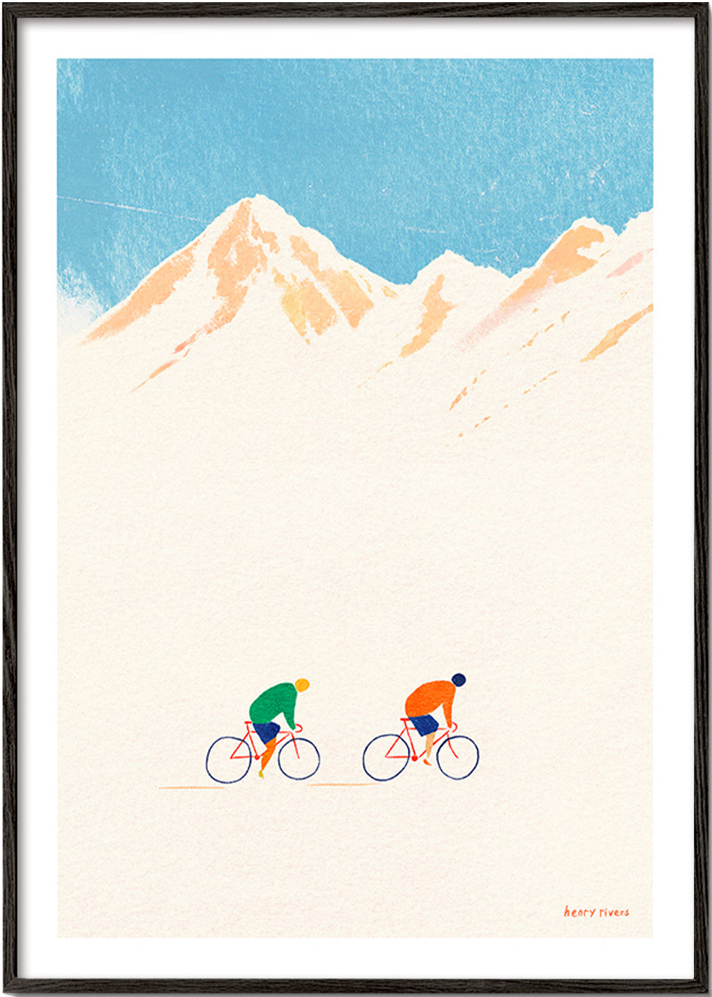 Sportovní umění s cyklisty v horách – Black Frame