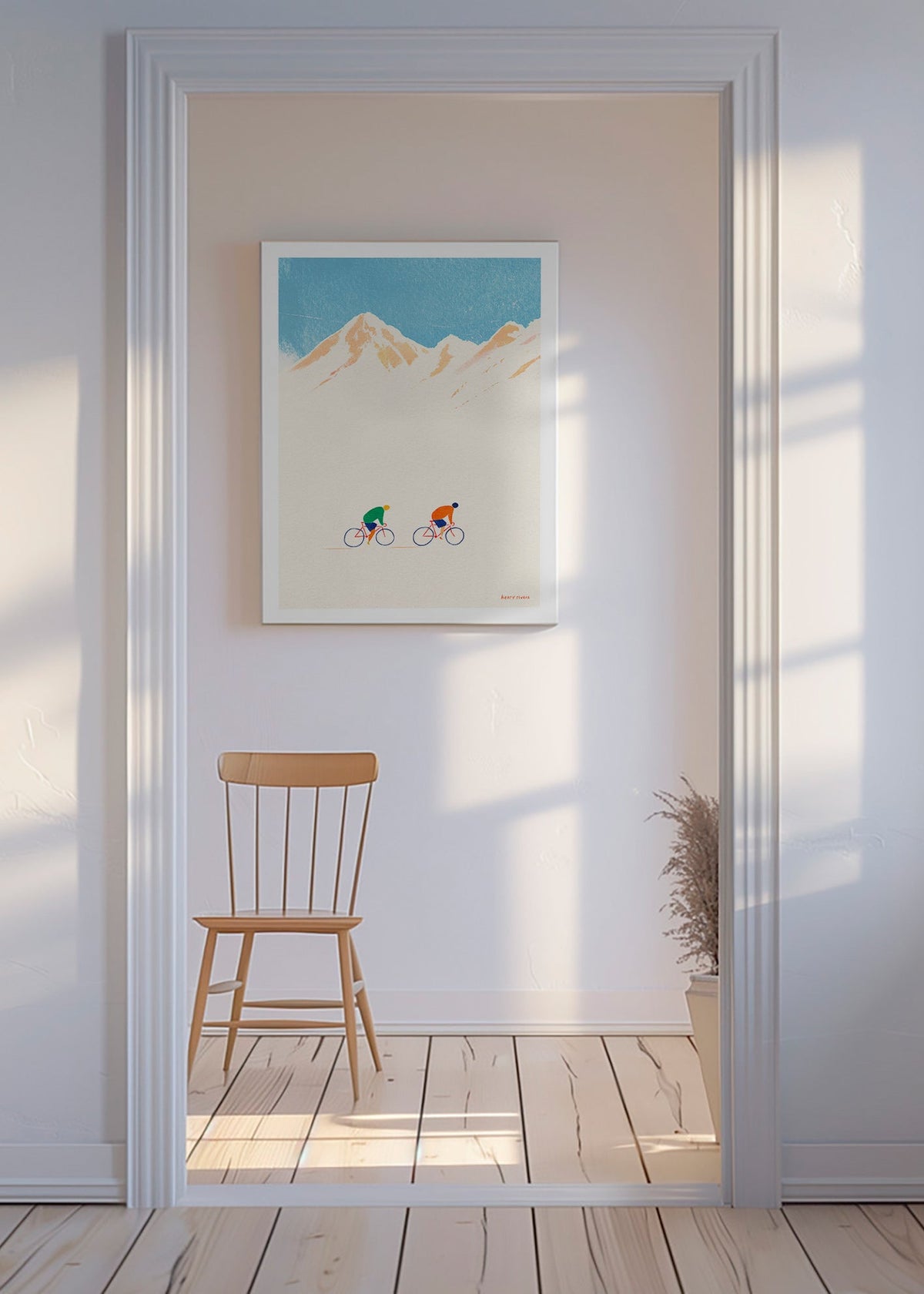 Sportovní umění s cyklisty v horách – Canvas