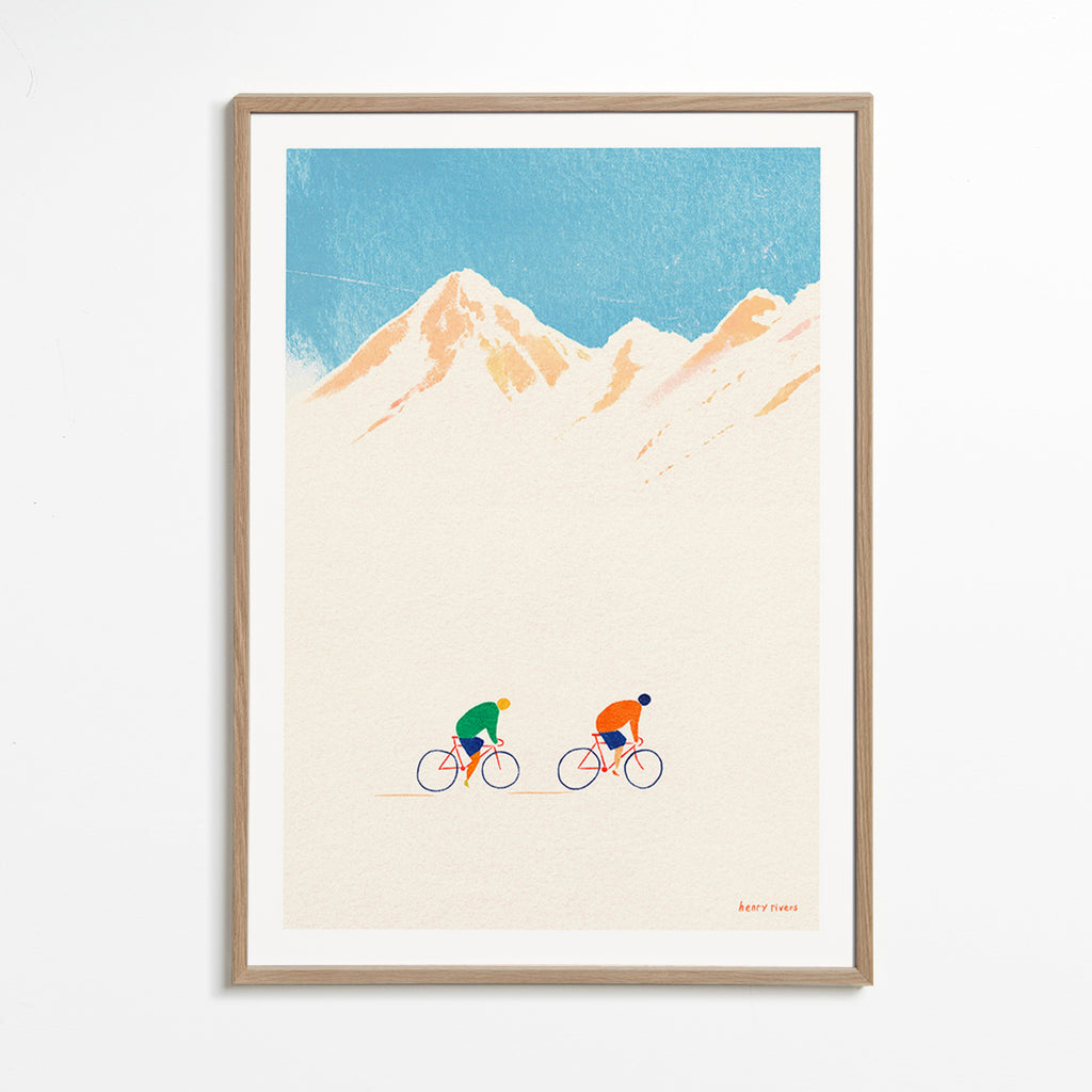 Sportovní umění s cyklisty v horách – Oak Frame