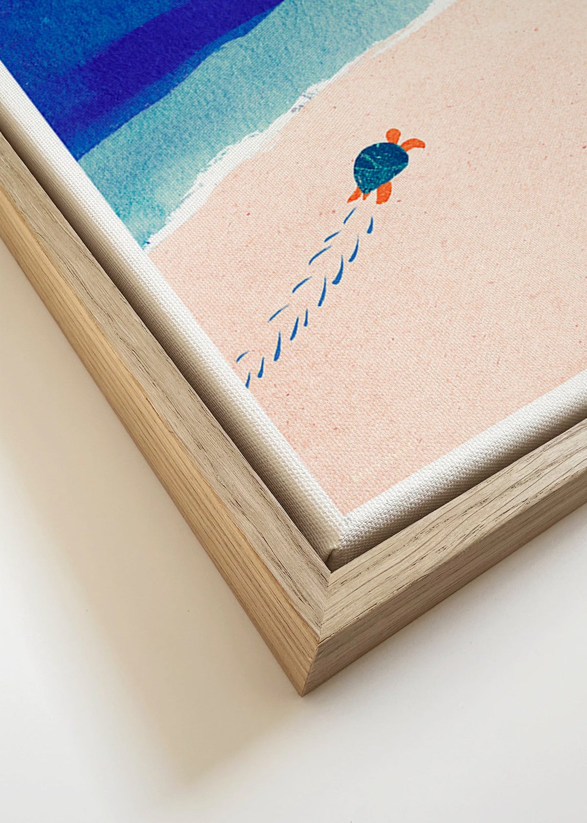 Ilustrace želvy na pláži – Canvas detail