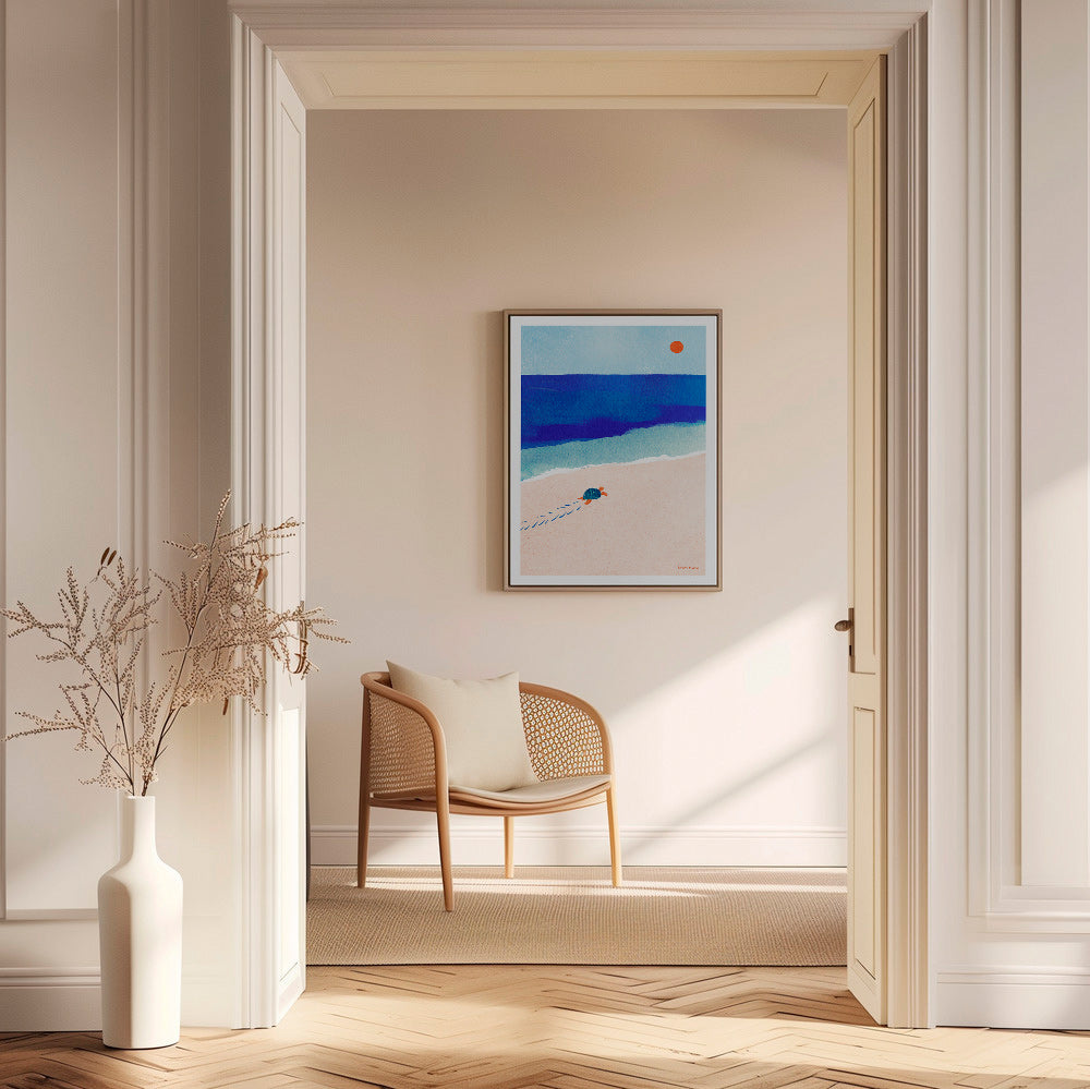 Ilustrace želvy na pláži – Canvas1