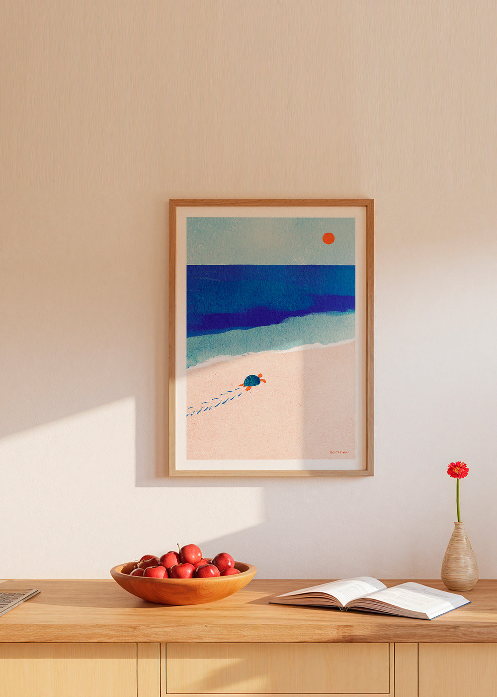 Ilustrace želvy na pláži – Product1